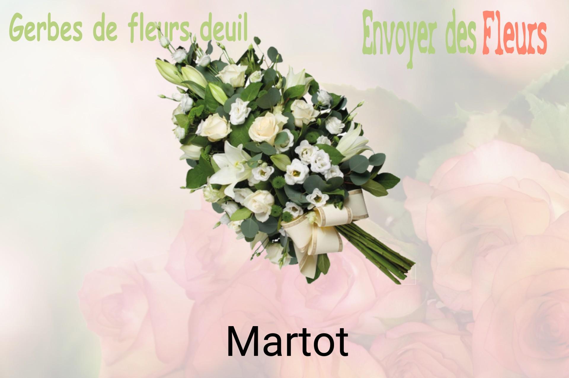 Gerbe de fleurs de deuil livrée à Martot